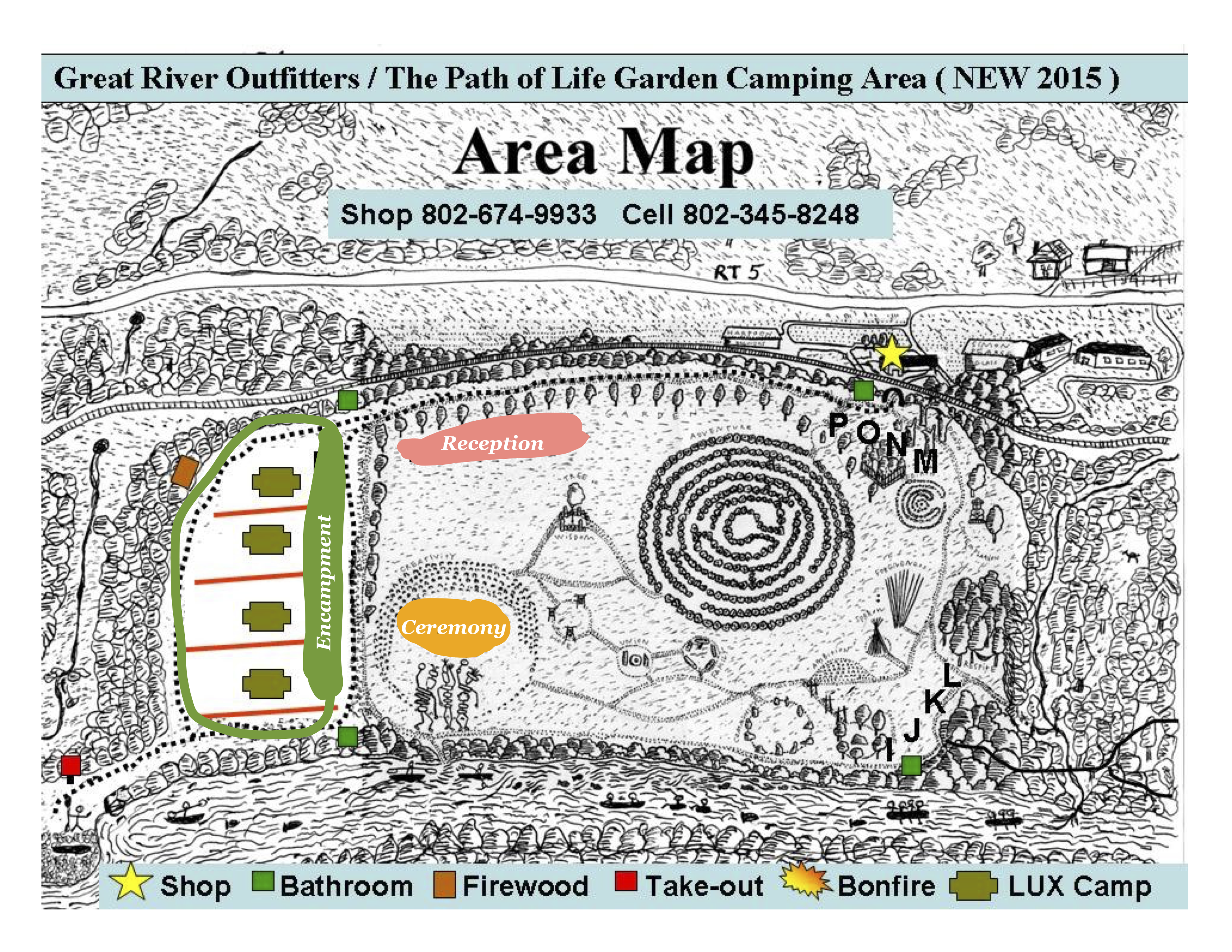 Wedding camping and event locations in the Path of Life Garden