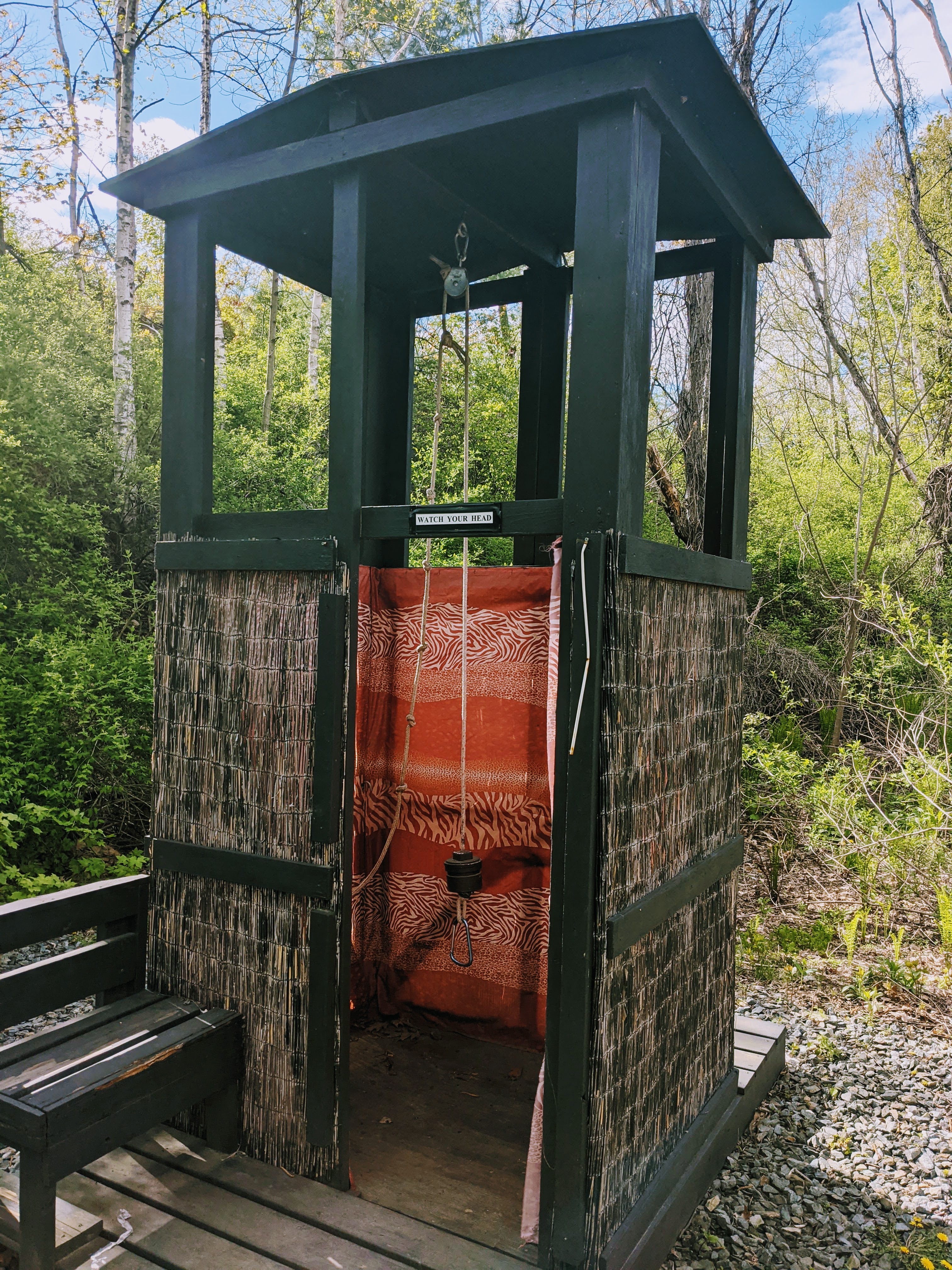 Solar bag setup for shower.